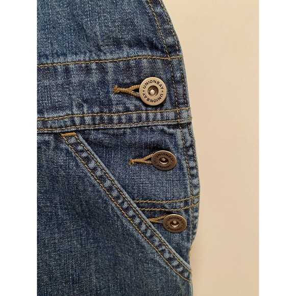 VINTAGE 90s Y2K Union Bay Denim Bib Overalls Blue Jean 100% Cotton Size XS - Picture 5 of 10